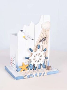 Wooden Pen holder Nautical Theme Nautical Desk Decor Organizer Mediterranean